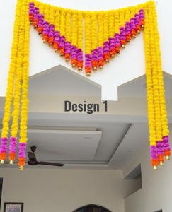 Guirnalda de Flores Artificiales de Caléndula para Puerta, Decoración de Entrada para Bodas, Banafsha, Decoración Festiva para el Hogar - Product Image 3