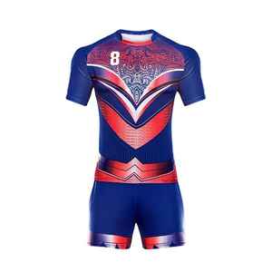 Uniformes de Rugby Personalizados OEM, Conjuntos de Camisetas y Pantalones Cortos Transpirables que Absorben la Humedad para Deportes de Equipo - Product Image 4