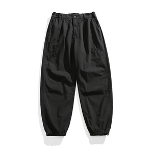 Pantalones Harem Negros Ligeros para Hombre, Cintura Elástica con Cordón, Pantalones Cargo con Múltiples Bolsillos, Corte Holgado Informal, Antiestáticos - Product Image 1