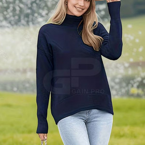 Sudadera Personalizada para Mujer, Cuello Alto, Felpa Suave, Manga Larga, Estilo Casual Deportivo, Ropa de Invierno Cálida - Product Image 5