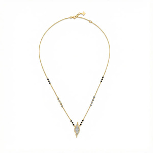 Collar con Colgante de Diamante en Forma de Ola Zigzag Geométrica - Product Image 3