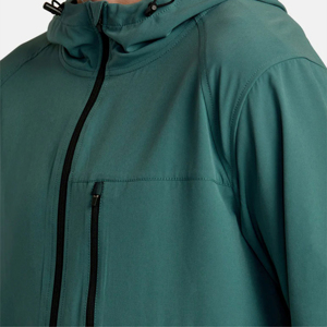 Veste coupe-vent pour homme, imperméable, écologique, à capuche, streetwear, vente en gros personnalisée avec logo sur le devant - Product Image 6