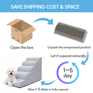 [AllmioPet] Indoor Dog Stair Cloud Fabric Memory Foam Ivory 4 <b>Step</b> AMP-4-IV Removable & Washable Comfortable Pet <b>Steps</b> - Product Image 5