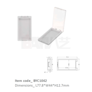 Boîte en plastique transparente compacte rectangulaire avec logo personnalisé pour fard à paupières, blush, bronzer, contour - Product Image 1