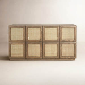 Woven <b>Storage</b> <b>Cabinet</b> Elegant Living Room Sideboard with Woven Texture - Product Image 1