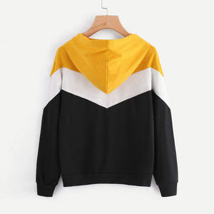 Sweat-shirt à capuche color block unisexe, coupe oversize, manches longues, pull décontracté en tricot, idéal pour l'automne - Product Image 2