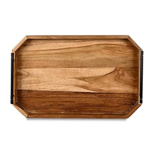 Bandeja Decorativa de Madera de Acacia Natural Moderna y Ecológica con Asas, para Servir en Hoteles, Restaurantes y Fiestas, Venta al Por Mayor Personalizada - Product Image 4
