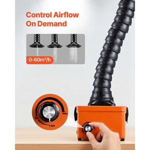 Estrattore di Fumi per Saldatura Senza Spazzole da 40W, 2 Filtri, Flusso d'Aria Regolabile 80 M3/h, Forte Aspirazione 80 M3/h, Accessori per Saldatura - Product Image 4