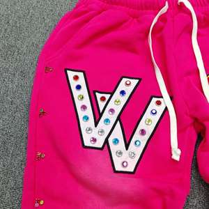 Pantalones Deportivos Personalizados para Hombre, Estilo Vintage Hip-Hop, Corte Acampanado, Algodón French Terry, Parches de Encaje, Bordado, Cintura Elástica, Peso Medio, Transpirables - Product Image 3