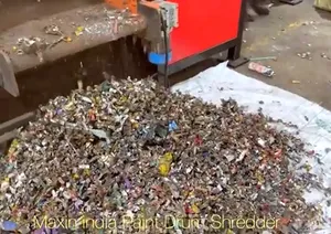 Broyeur de fûts de peinture à double arbre semi-automatique pour la transformation des métaux usagés, à vendre à l'exportation - Product Image 6