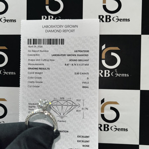 แหวนเพชรโมอิสซาไนต์ทรงมาร์คีส์แบบฮิปฮอปประดับเพชร VVS จาก RB Gems Jewelry พร้อมใบรับรอง IGI - Product Image 3
