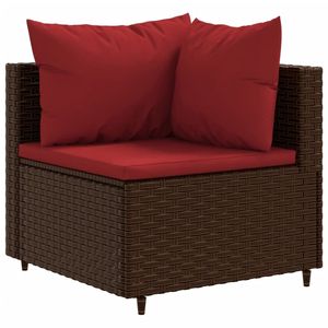 Ensemble de 5 chaises longues de patio marron avec coussins rouge cannelle, ensembles de jardin - Product Image 4