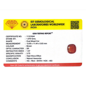 Natural Hessonite Gomed Oval Cut 7.85 Carat Loose Gemstone for Fine Jewelry - Product Image 4