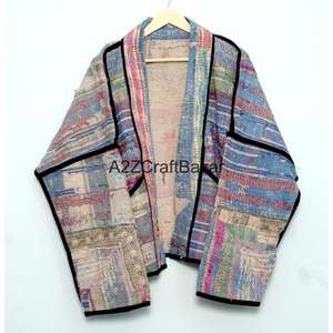 Veste matelassée réversible vintage pour femmes, faite à la main, 100% coton, avec tissu respirant et écologique à séchage rapide pour toutes les saisons - Product Image 6