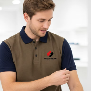 Camisas de Punto a Rayas de Alta Calidad con Bolsillos, Transpirables, Antiarrugas, de Secado Rápido, Casuales, de Manga Corta, con Cuello Alto, para Hombre - Product Image 3