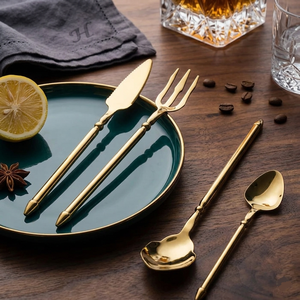 Modern Design Mirror Polished <b>Flatware</b> Set Stainless Steel Luxury Dinnerware Vintage Style Unique Handle Cutlery Set for Decors - Product Image 4