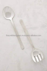 Juego de dos tenedores para ensalada de metal ergonómicos con mangos cómodos para mezclar ensaladas sin esfuerzo y servir con suavidad - Product Image 6