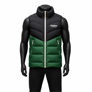 Custom Winter Men's Puffer Vest Sleeveless <b>Quilted</b> Jacket Warm Two-Tone Padded Bubble Waistcoat Windproof Outdoor Sports <b>Gilet</b> - Product Image 1