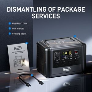 FF for Flashfish 1200W Portable Power Station 968Wh LiFePO4 High-Capacity <b>Solar</b> Battery Backup <b>Generator</b> with 4*AC Outpus - Product Image 6