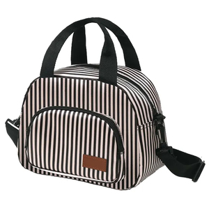 Black White Striped Insulated <b>Lunch</b> <b>Bag</b> for Women Big Portable Leak-proof Cooler Adults Hot Portable Letter Pattern <b>Lunch</b> <b>Box</b> - Product Image 1