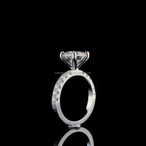 925 Sterling <b>Silver</b> Vintage Style Constellation Design <b>Solitaire</b> <b>Ring</b> 3 Ct Brilliant Cut Moissanite Engagement Women's Rhodium - Product Image 6
