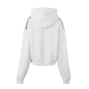 Sudadera corta con capucha elegante para mujer, sudadera corta con capucha a la moda, de manga larga, tela suave, informal, para calle, gimnasio. - Product Image 2