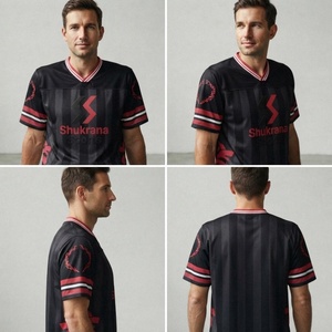 เสื้อยืดกีฬาคอวีทรงหลวมสไตล์อเมริกันวินเทจลายทาง ปี 2026 ผลิตจากผ้าโพลีเอสเตอร์ สำหรับผู้ชายและผู้หญิง - Product Image 2