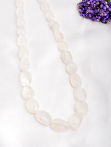 มูนสโตนสีขาวธรรมชาติ 19 นิ้ว แบบเรียบ สำหรับทำเครื่องประดับอัญมณีชั้นดี สร้อยคอ - Product Image 3