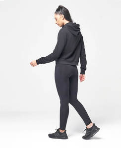 Wholesale High Quality Women Outdoor Gym <b>Running</b> Crop Top Hoodie Set Casual Solid Knitted <b>Hoodies</b> for Woman - Product Image 2