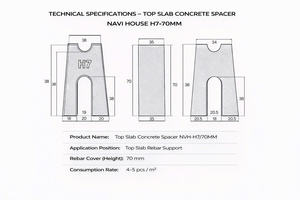 แผ่นรองรับสำหรับเสริมแผ่นพื้นด้านบน NVH-H7/70 มม. สำหรับกระเบื้องภายในโรงแรม อพาร์ตเมนต์ ห้างสรรพสินค้า - Product Image 2