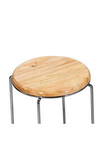 Tabouret en bois à structure métallique multifonctionnel, design rustique industriel pour salle à manger, café, bureau et restaurant - Product Image 5