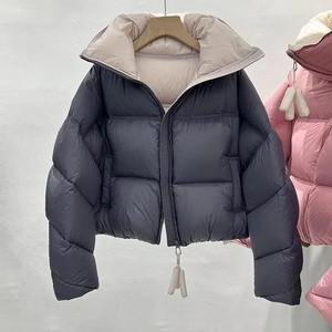 Chaqueta de plumón acolchada impermeable y cálida con capucha para mujer, estilo casual, para invierno, con remaches de algodón - Product Image 6