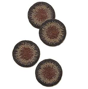 Sous-verres perlés faits main MS HANDICRAFT - Cadeaux religieux classiques, design carré portable avec support en polyester (4x4 pouces) - Product Image 3