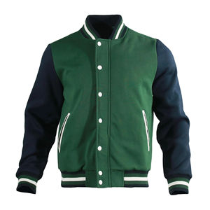 Chaqueta Varsity con Cuello Alto para Hombre, Precio Económico al por Mayor, Manga Larga, Transpirable, de Secado Rápido, Informal para Invierno - Product Image 2
