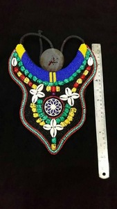 CRYSTAL CRAFT African Women Party Seed Beads Beaded Chain Statement Bib Necklace and Earring Jewelry Set - Product Image 5