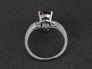 Anillo de Compromiso de Alejandrita con Corte de Pera, Anillo de Plata de Ley con Gema, Joyería de Piedra de Nacimiento de Junio - Product Image 2