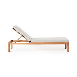 Tumbona de Madera de Teca Premium con Ruedas y Respaldo Ajustable – Cama de Día para Exteriores Junto a la Piscina para Muebles de Patio de Hotel y Resort - Product Image 6