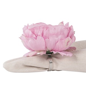 Elegant Pink Peony Flower Napkin Ring Spring Table Decor Romantic <b>Blush</b> Pink Floral Napkin Holder Wedding Table - Product Image 1