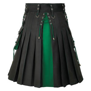 Kilt écossais hybride traditionnel et moderne noir et vert pour homme avec poches latérales amovibles 2026 - Product Image 2