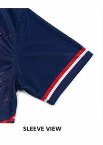 Camiseta de Béisbol Unisex Azul Marino de Manga Larga con Ribete Rojo y Blanco, Estampado Sublimado, Absorbente de Humedad, Spandex/Algodón/Bambú 3D - Product Image 4