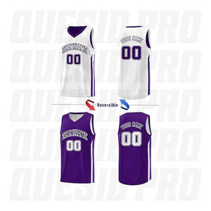 Último Diseño de Camiseta de Baloncesto Personalizada, Malla Transpirable, Ropa Deportiva Masculina con Sublimación y Bordado - Product Image 2