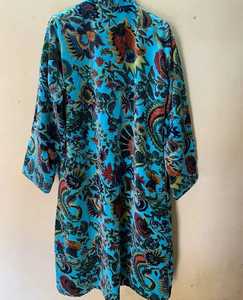 Nuevo Kimono Elegante de Alta Calidad con Bordado de Algodón y Terciopelo, Cuello en V, Largo, con Estampado Floral para Mujer, Novia o Dama de Honor - Product Image 3