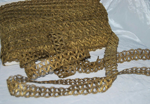 Latest Classic 2m <b>Antique</b> Gold Braid Medieval Monastery Heavy Metal Trim for Church Garments <b>Dolls</b> Vintage Rare Decoration - Product Image 1