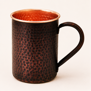 Taza Moscow Mule de Cobre Puro Hecha a Mano con Acabado Martillado Antiguo y Asa Ergonómica para Bares y Regalos en el Hogar - Product Image 5