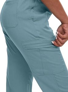 Ensemble de tenue médicale unisexe bleu clair, haut à col en V et manches courtes, pantalon jogger avec poches, BNSB SPORTS, polyester, détection d'aiguilles, hôpital - Product Image 6