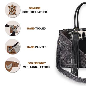 Bolso Tote de Cuero Vacuno Hecho a Mano para Mujer, con Pelo Natural, de Primera Calidad - Product Image 2