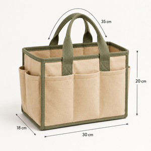 Polycotton Canvas Diaper <b>Caddy</b> Organizer 30x20x18 cm Custom Nursery Storage Basket Wholesale OEM ODM Private Label Manufacturer - Product Image 2