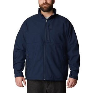 <b>Men's</b> Winter Softshell Hooded <b>Jacket</b> with Zipper & UV Protection Enhanced Durability for Outdoor Sports Front Logo Position - Product Image 2