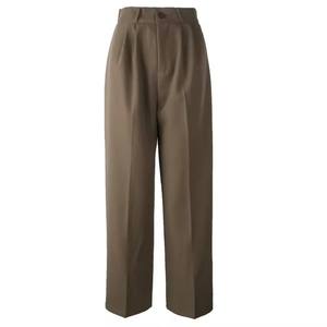 Pantalon de costume noir taille haute à jambes larges pour femme, de haute qualité, coupe ajustée, décontracté et élastique - Product Image 4