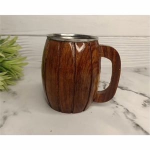 Custom Logo Natural Solid Wood <b>Mug</b> Eco Friendly Wooden Coffee Cup Beer Juice Water Drinking Cup <b>Vintage</b> Handmade Drinkware <b>Mugs</b> - Product Image 5